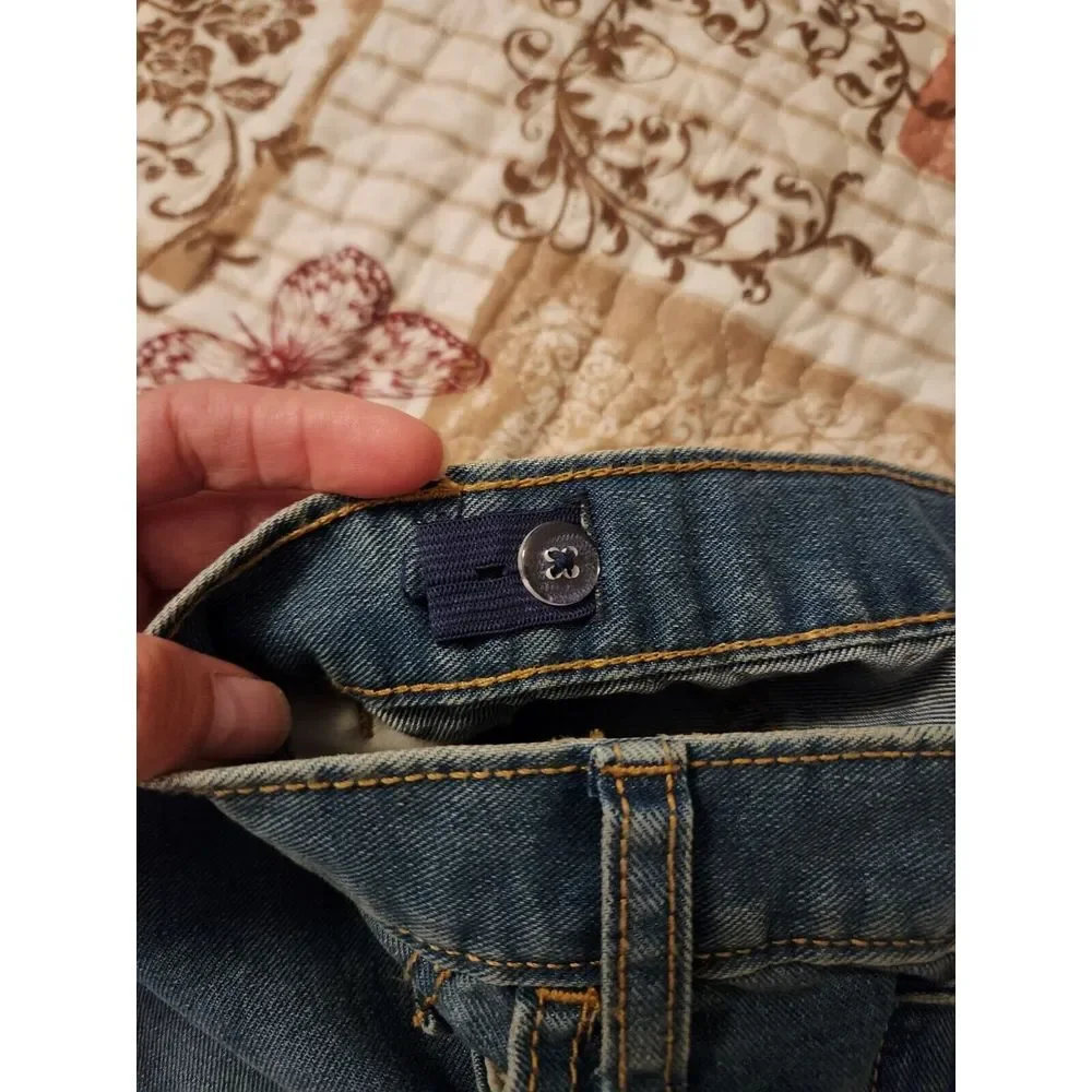 Old Navy Girls Denim Blue Jeans Shorts Adjustable Waist‎ Pockets Size 14
